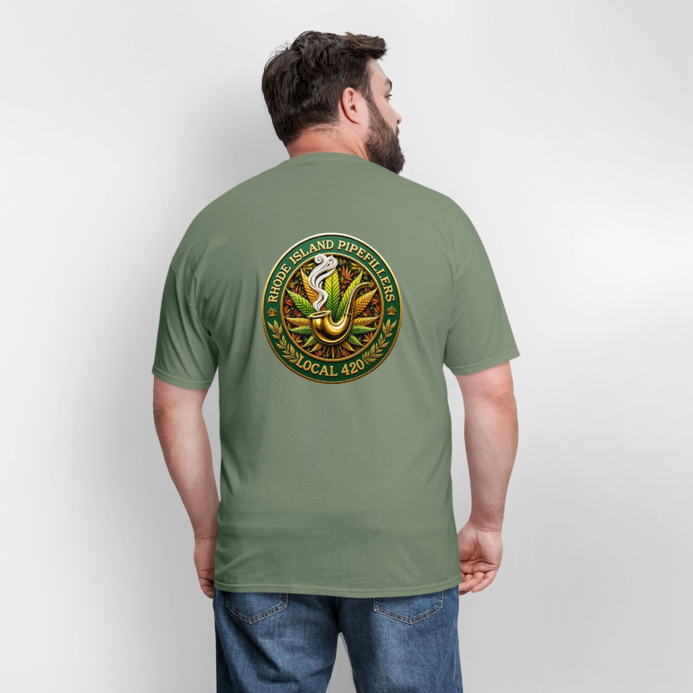 RHODE ISLAND PIPEFILLERS LOCAL 420 F/B DESIGNS Men's T-Shirt - military green