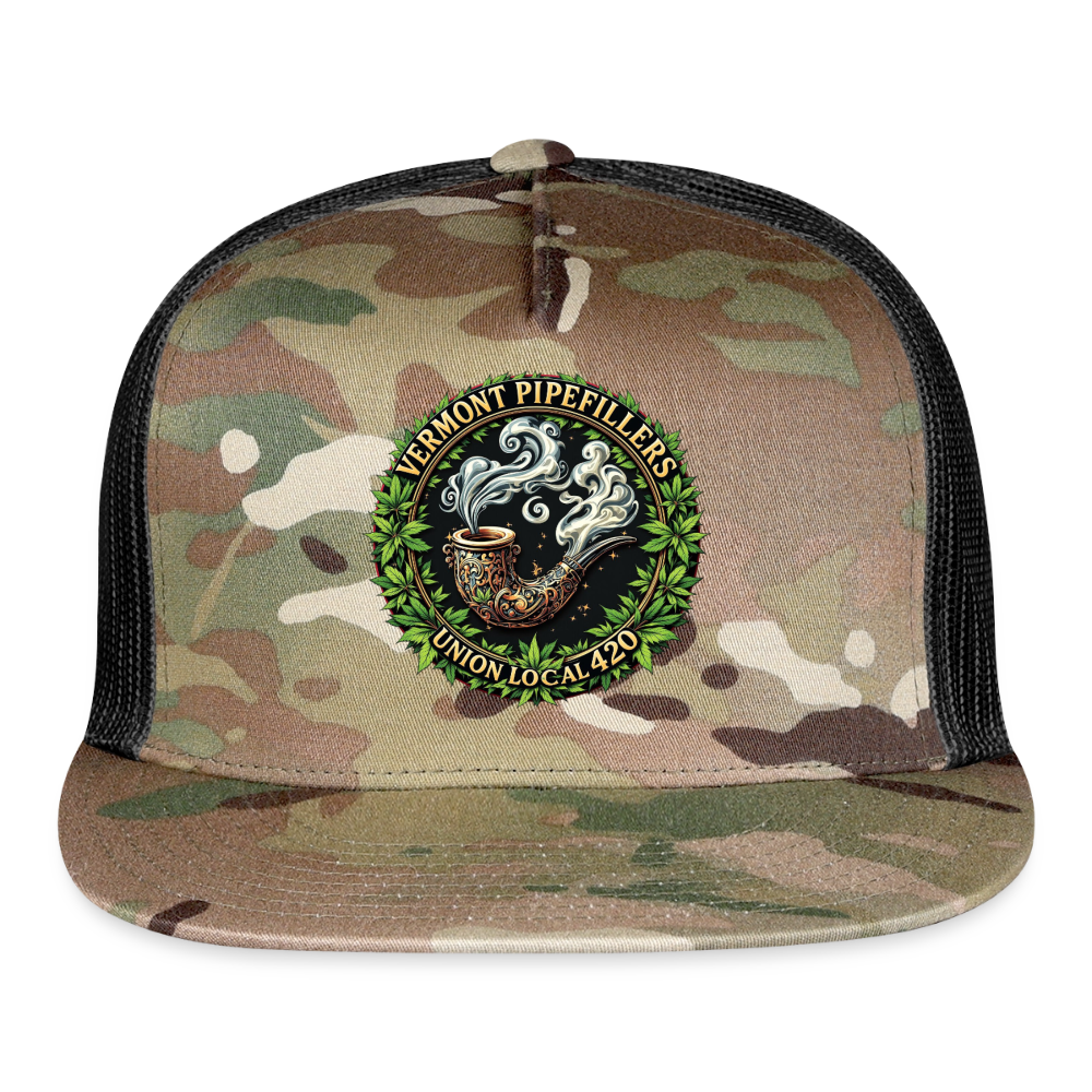 VERMONT PIPEFILLERS LOCAL 420 CAMO Trucker Hat - MultiCam\black