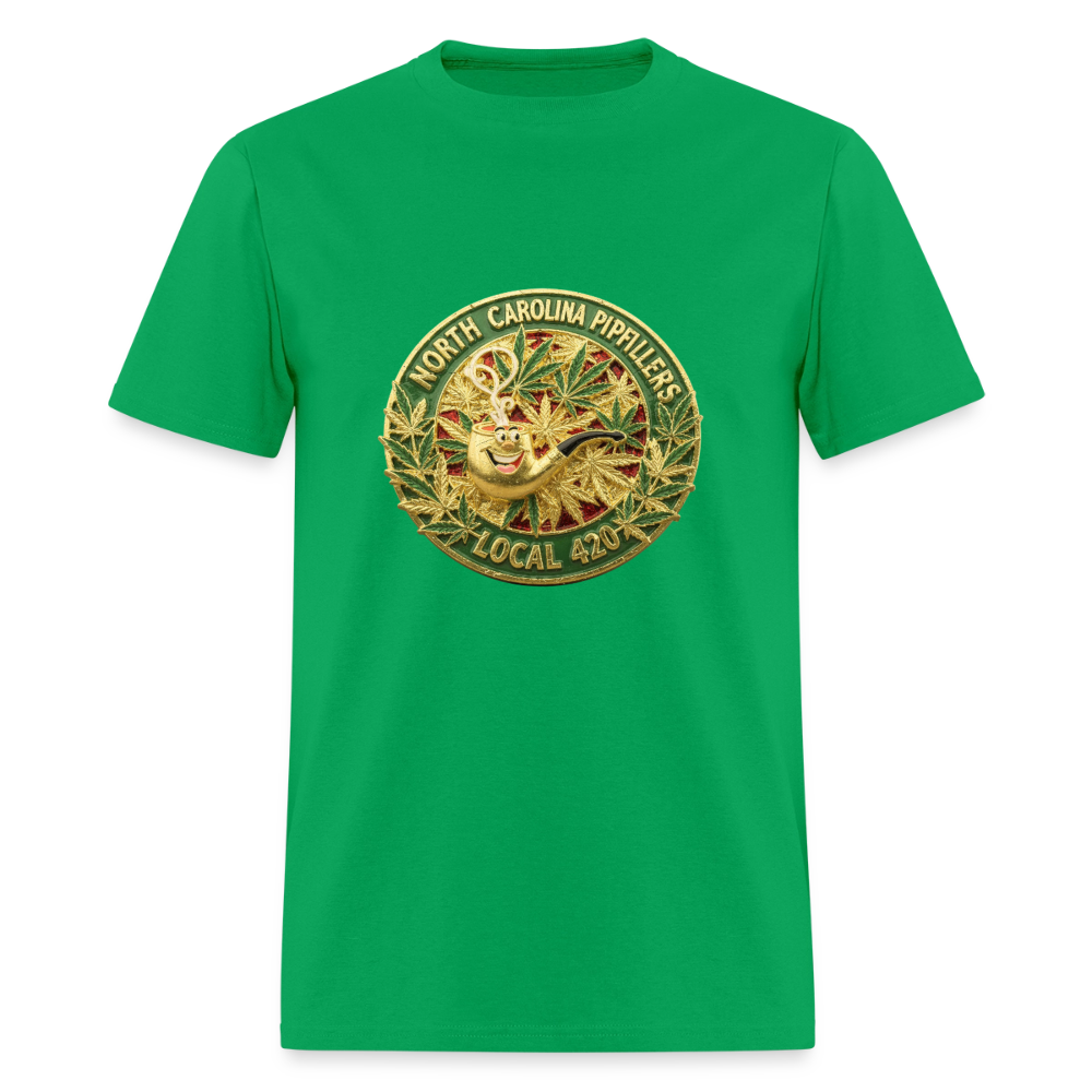 NORTH CAROLINA  PIPEFILLERS LOCAL 420 Men's T-Shirt - bright green