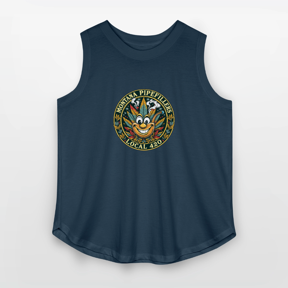 MONTANA PIPEFILLERS LOCAL 420 Women's Curvy Relaxed Tank Top - denim