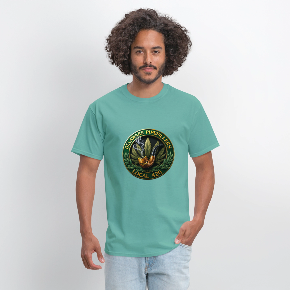 DELAWARE  PIPEFILLERS LOCAL 420 Men's T-Shirt - aquatic