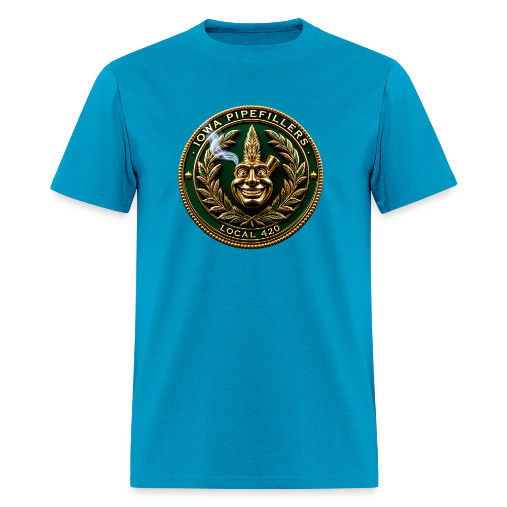 IOWA PIPEFILLERS LOCAL 420 F/B DESIGN Men's T-Shirt - turquoise