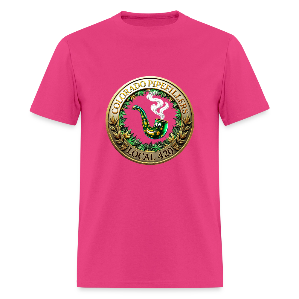 COLORADO PIPEFILLERS LOCAL 420  Men's T-Shirt - fuchsia