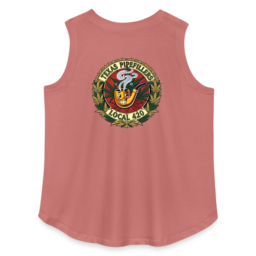 TEXAS PIPEFILLERS LOCAL 420 F.B DESIGN Women's Curvy Relaxed Tank Top - mauve