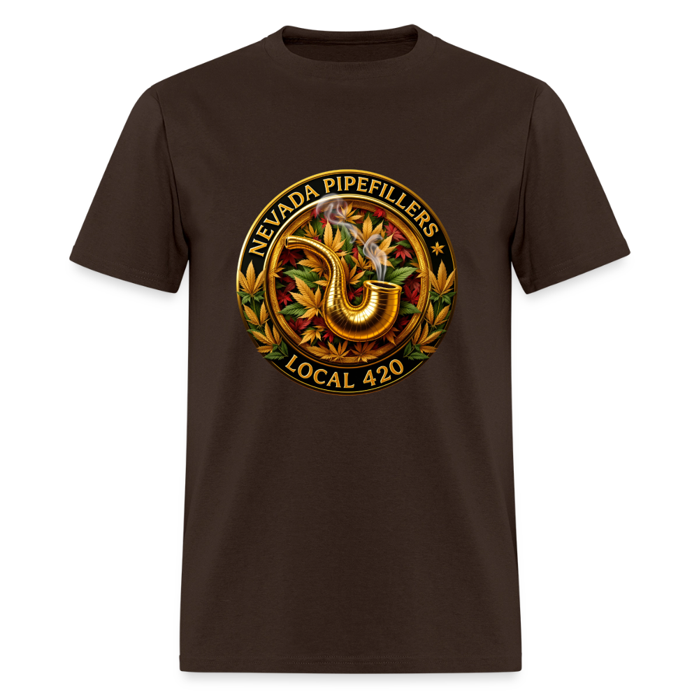 NEVADA PIPEFILLERS LOCAL 420  Men's T-Shirt - brown