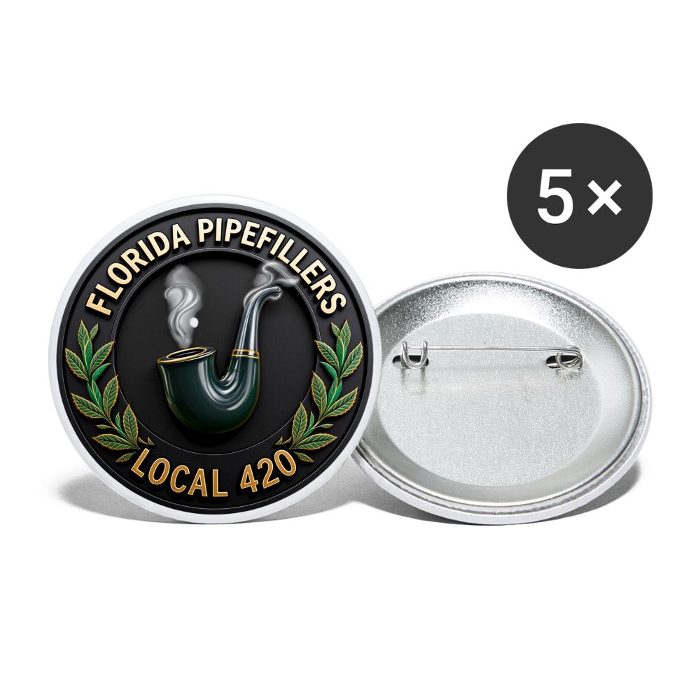 FLORIDA PIPEFILLERS LOCAL 420 Union Buttons small 1'' (5-pack) - white