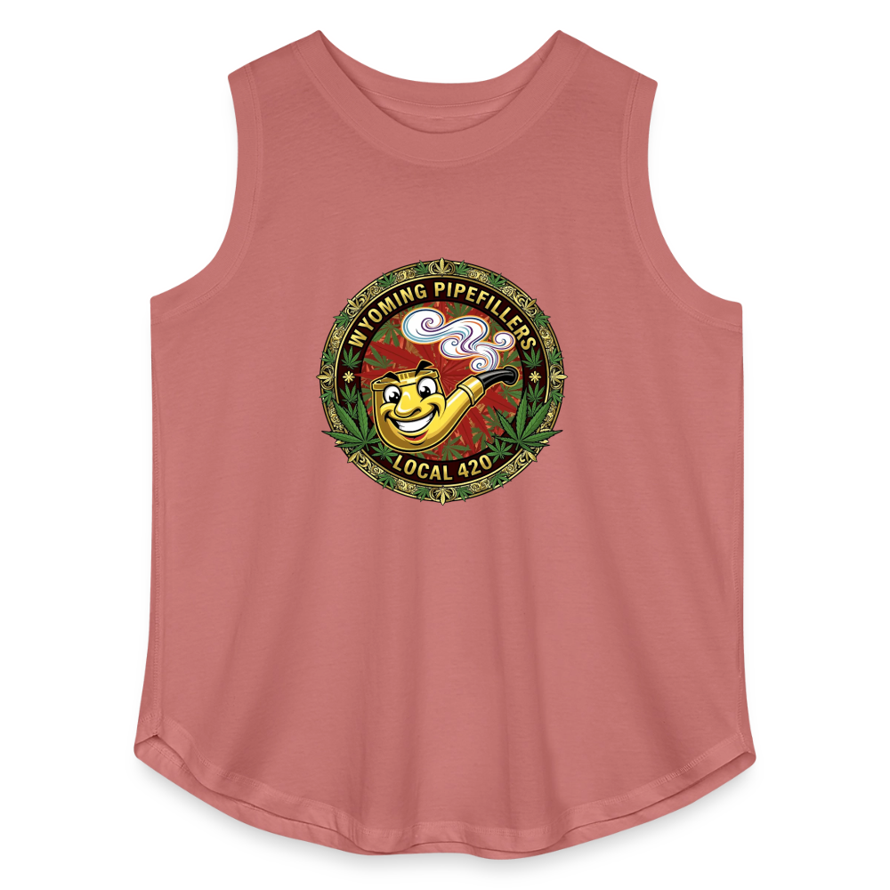 WYOMING PIPEFILLERS LOCAL 420 Women's Curvy Relaxed Tank Top - mauve