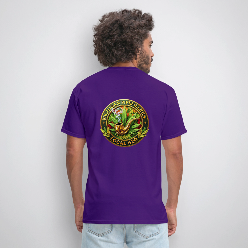 MICHIGAN PIPEFILLERS LOCAL 420 F/B DESIGN Men's T-Shirt - purple