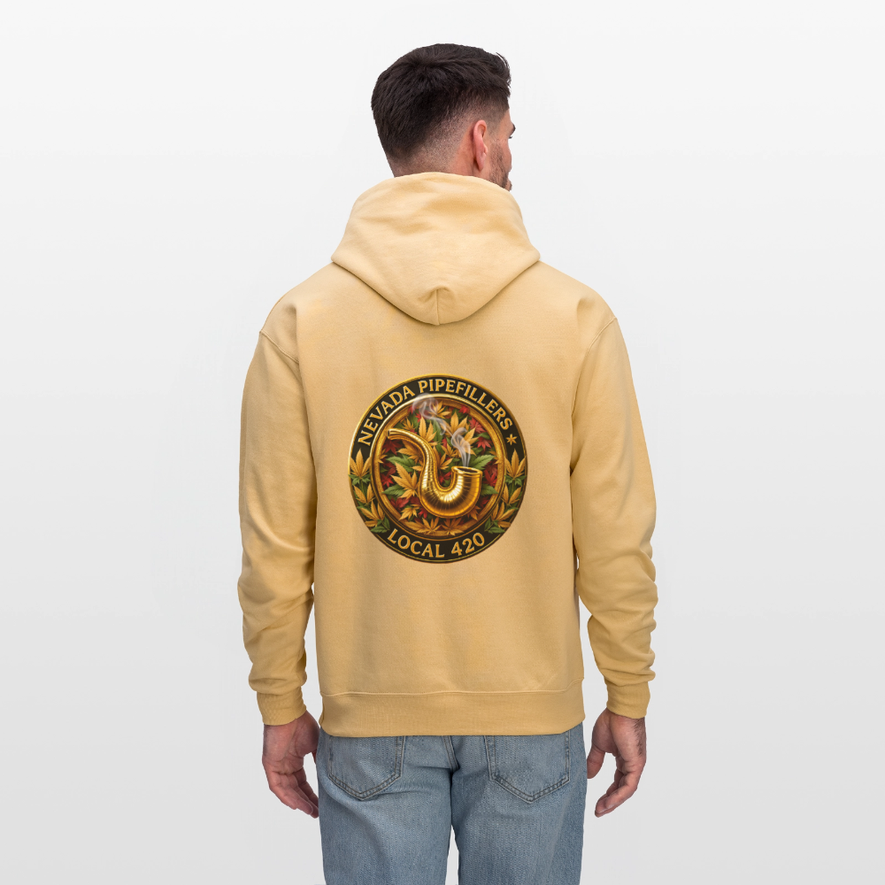 NEVADA PIPEFILLERS LOCAL 420  F/B DESIGN Men's Hoodie - light gold 