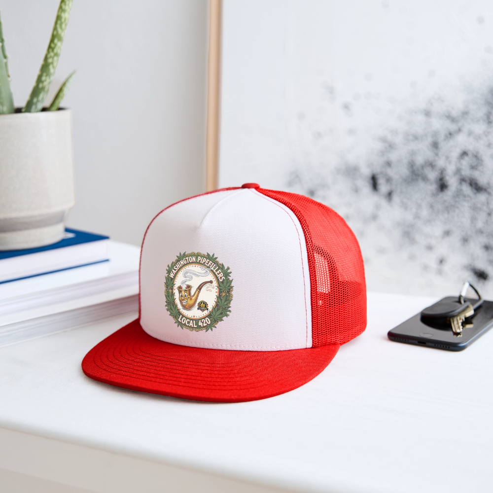 WASHINGTON PIPEFILLERS LOCAL 420 Trucker Hat - white/red