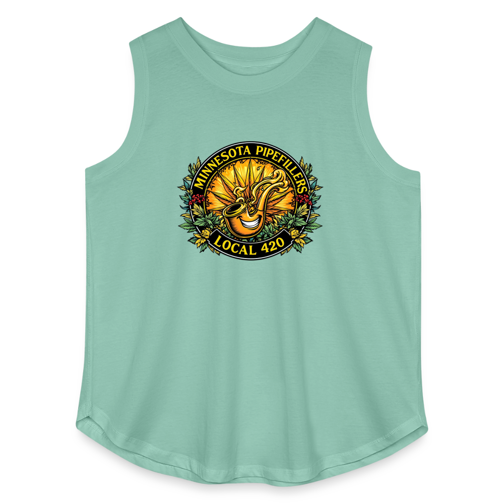 MICHIGAN PIPEFILLERS LOCAL 420 F/B DESIGN Women's Curvy Relaxed Tank Top - saltwater