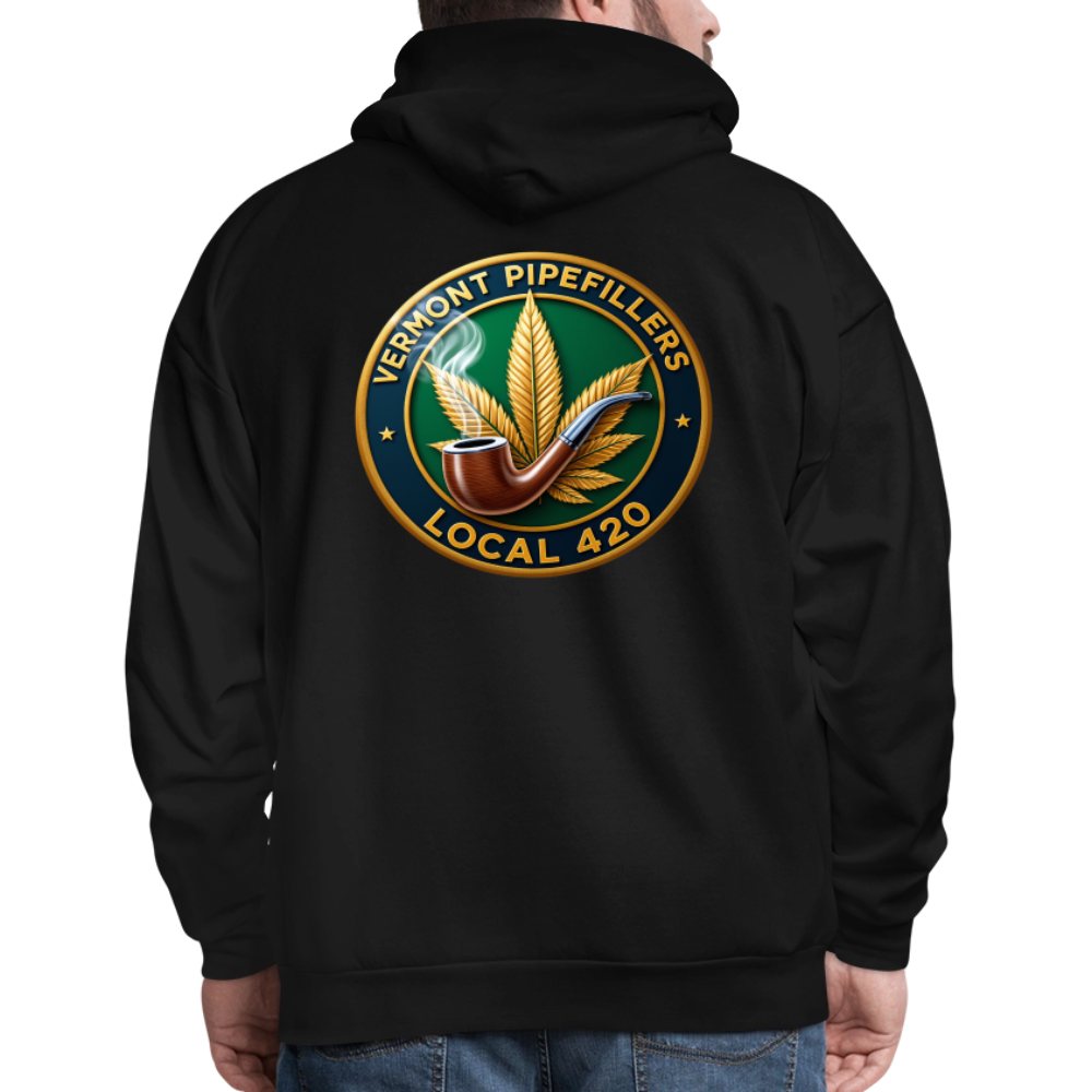 VERMONT PIPEFILLERS LOCAL 420 2 EMBLEM Men's Hoodie - black