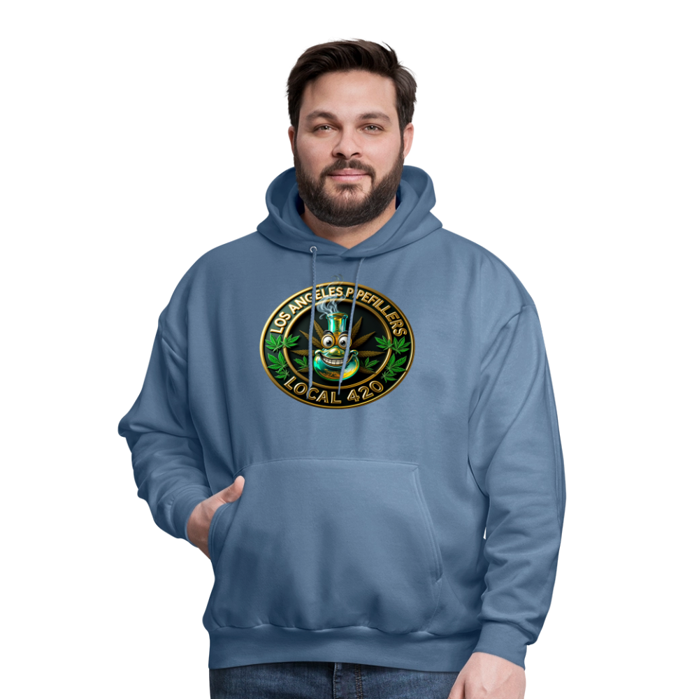 LOS ANGLES PIPEFILLERS LOCAL 420 2 EMBLEM Men's Hoodie - denim blue
