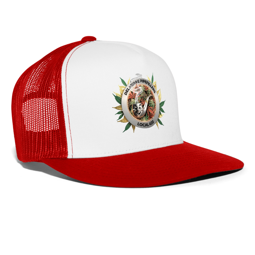DELAWARE PIPEFILLERS LOCAL 420  Trucker Hat - white/red