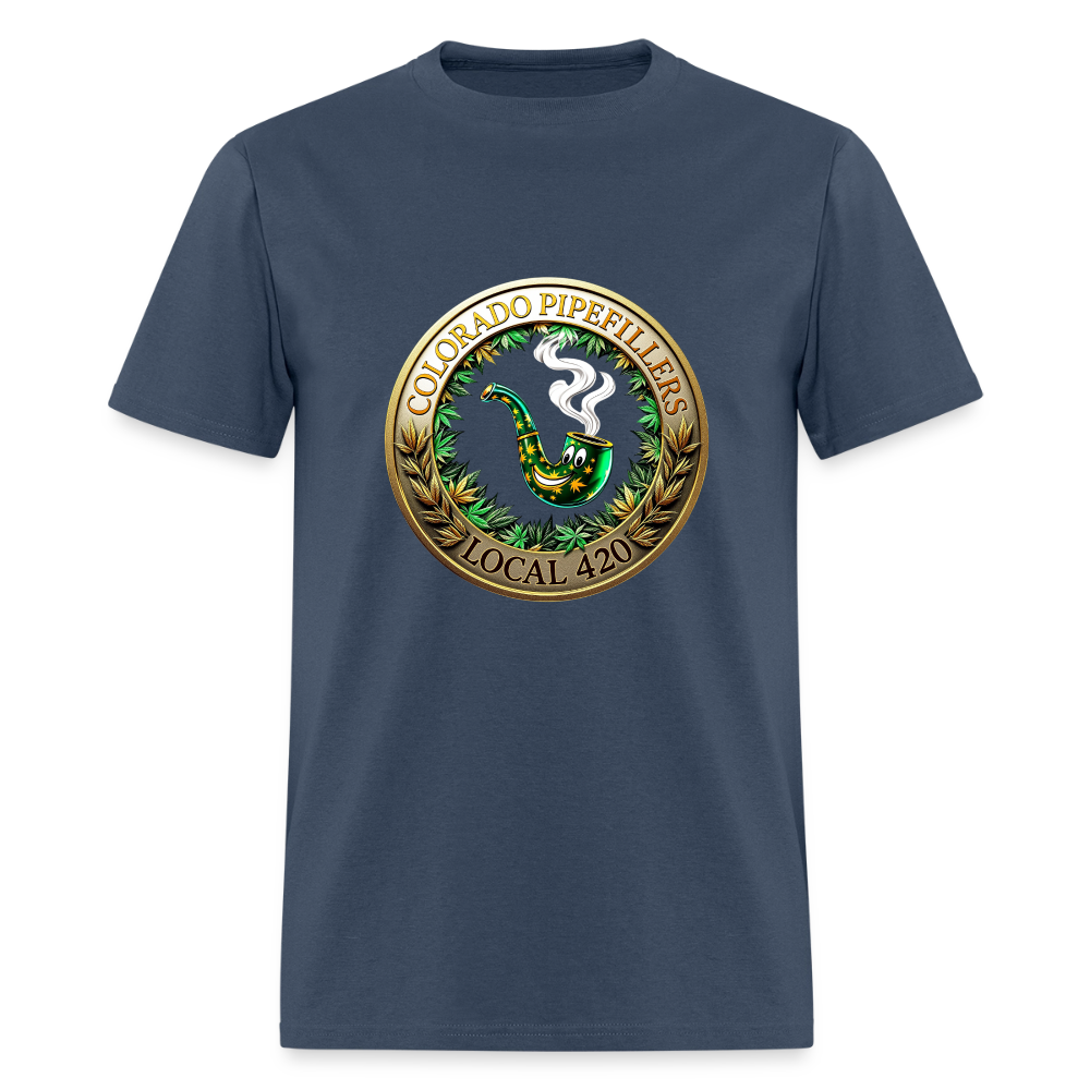COLORADO PIPEFILLERS LOCAL 420 Men's T-Shirt -  blue dusk