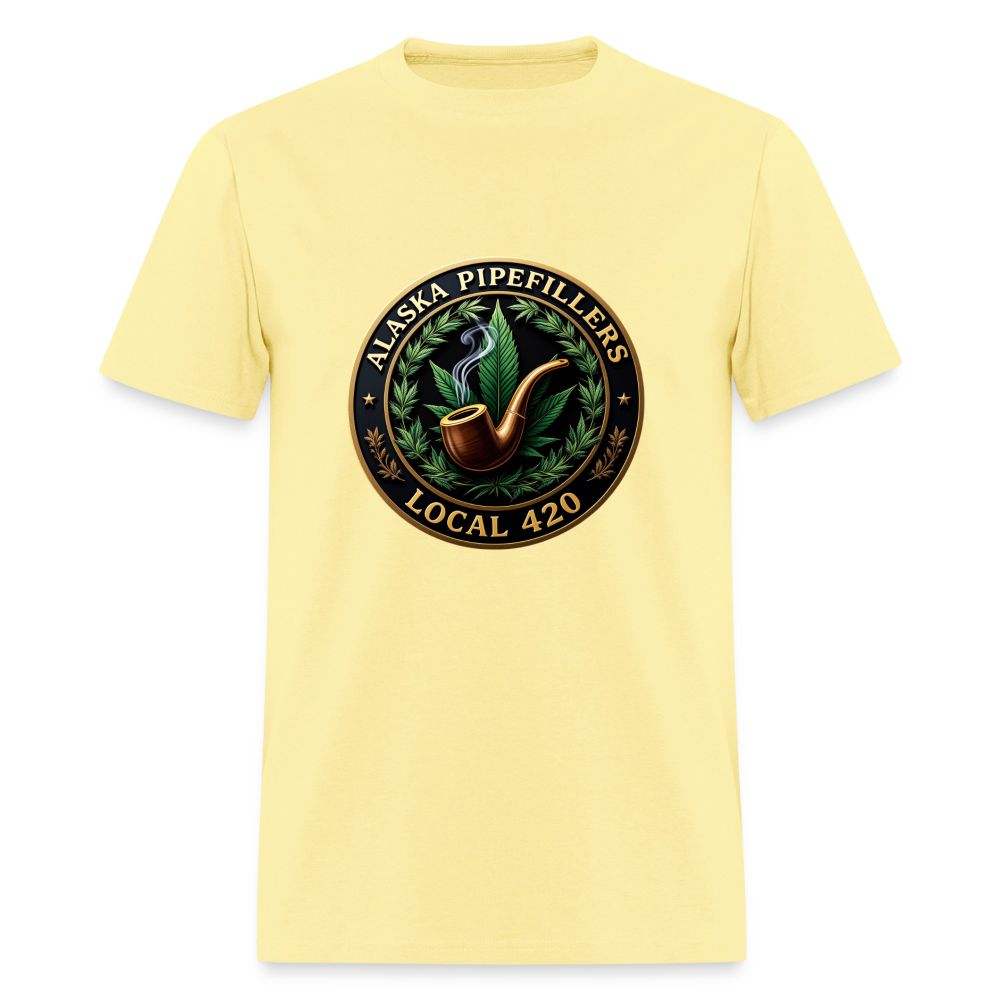ALASKA PIPEFILLERS LOCAL 420 Men's T-Shirt - cornsilk