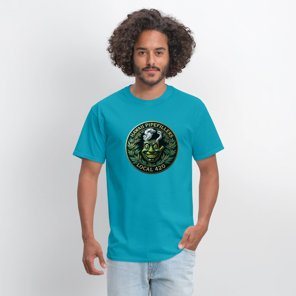 HAWAII PIPEFILLERS LOCAL 420 F/B DESIGN  Men's T-Shirt - turquoise