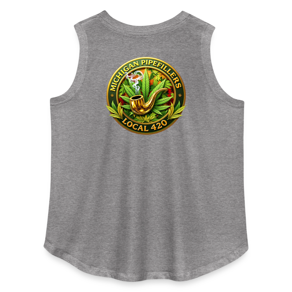 MICHIGAN PIPEFILLERS LOCAL 420 F/B DESIGN Women's Curvy Relaxed Tank Top - granite heather 