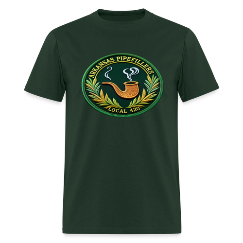 ARKANSAS PIPEFILLERS LOCAL 420 F/B EMBLEMS  Men's T-Shirt - forest green