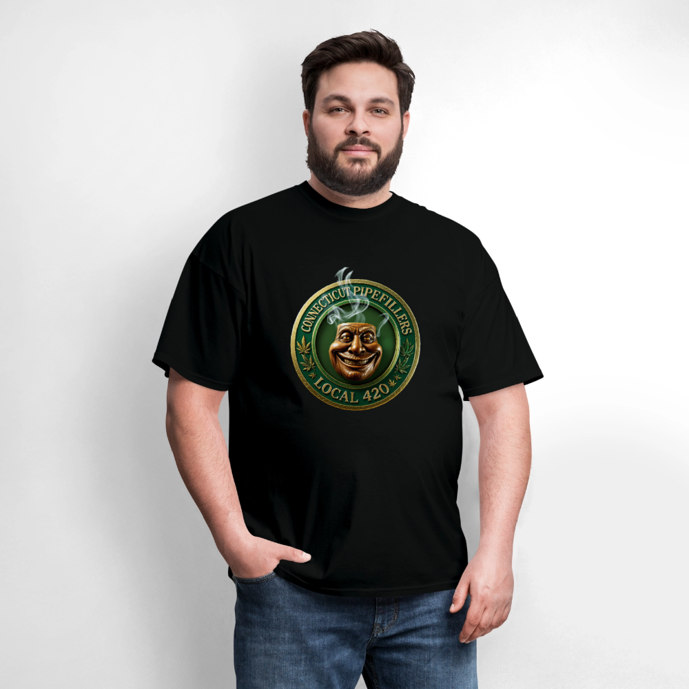 CONNECTICUT PIPEFILLERS LOCAL 420 F/B DESIGN Men's T-Shirt - black