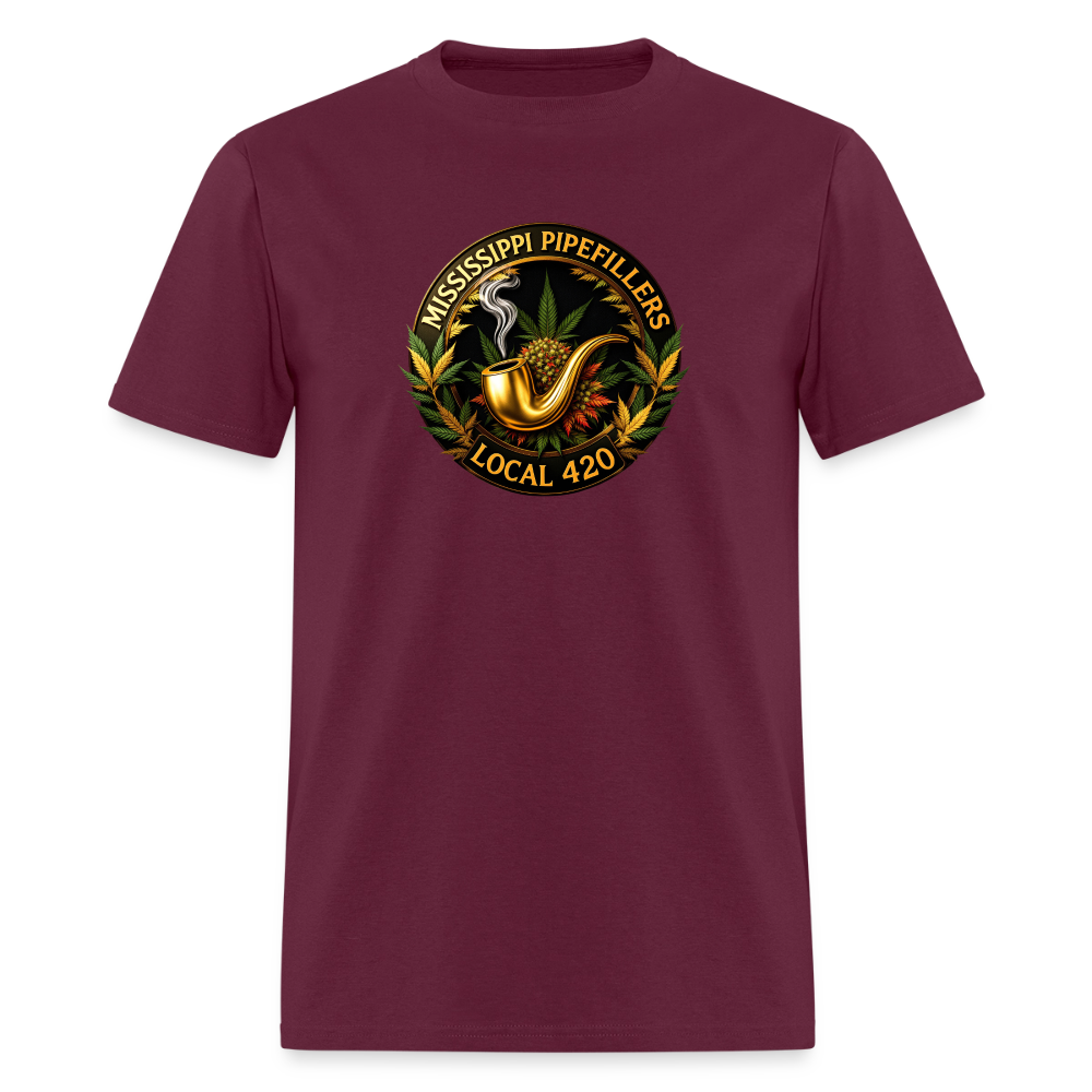 MISSISSIPPI PIPEFILLERS LOCAL 420 Men's T-Shirt - burgundy
