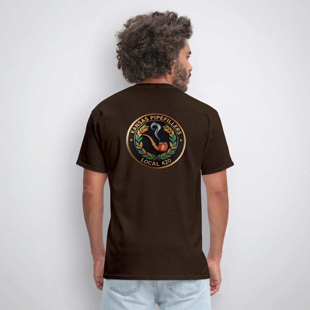 KANSAS PIPEFILLERS LOCAL 420 Men's T-Shirt - brown
