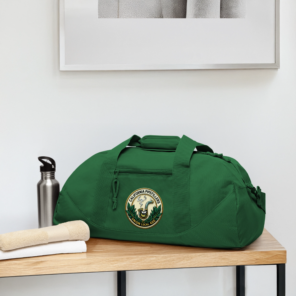 CALIFORNIA PIPEFILLERS UNION LOCAL 420 Recycled Duffel Bag - forest green