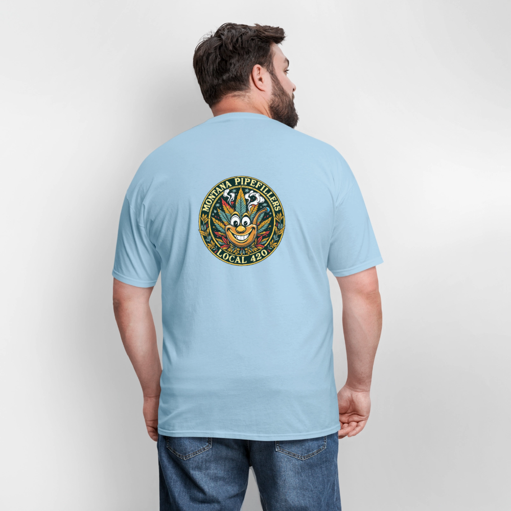 MONTANA PIPEFILLERS LOCAL 420 F/B DESIGN Men's T-Shirt - powder blue