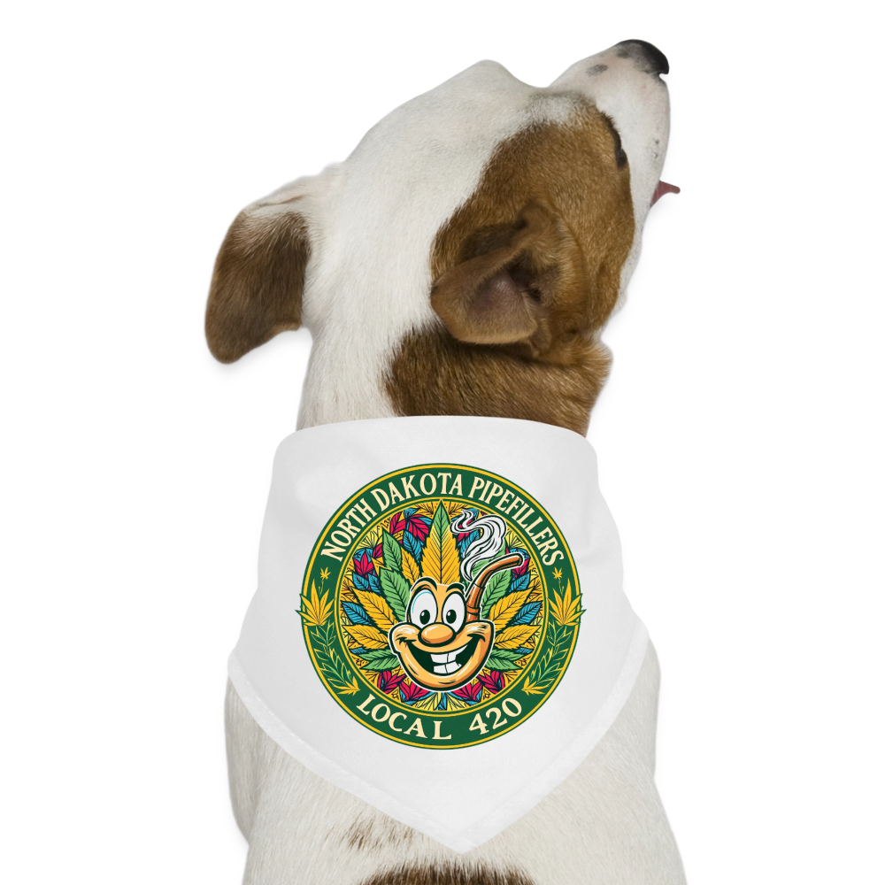 NORTH DAKOTA PIPEFILLERS LOCAL 420 Dog Bandana - white