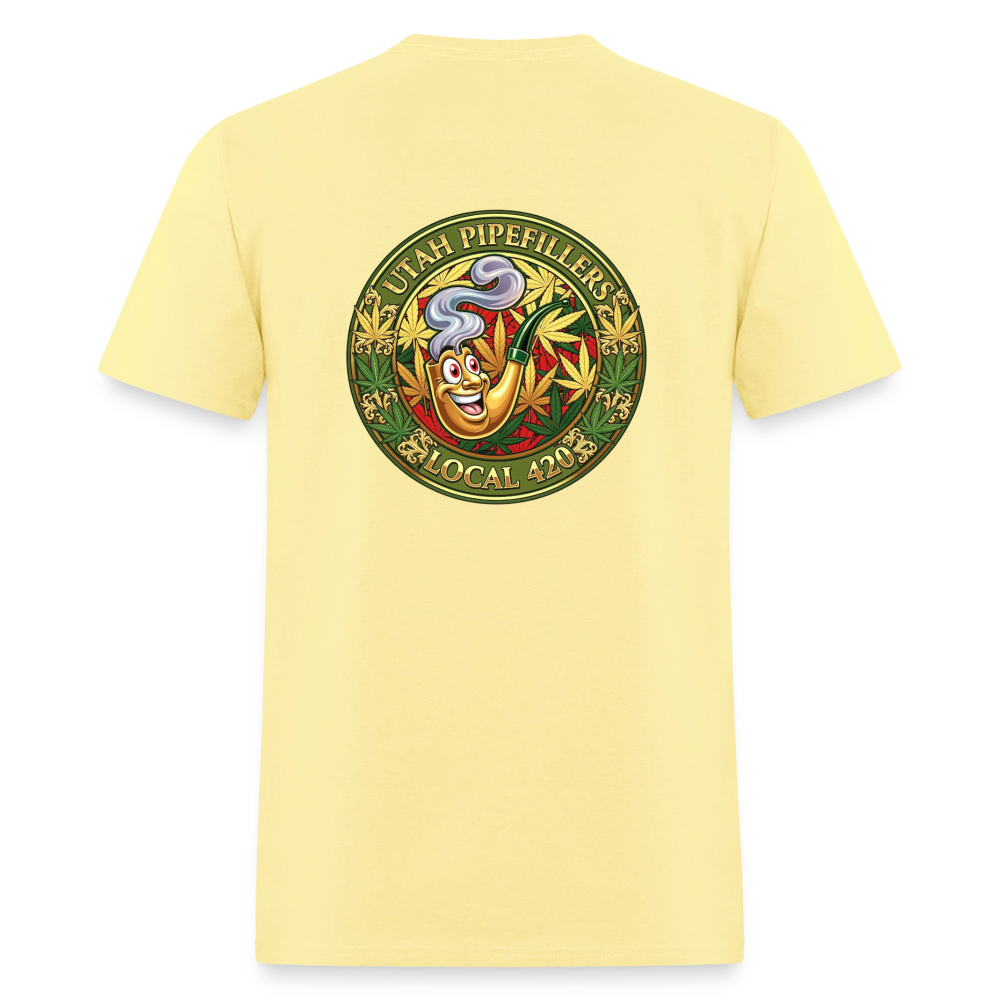 UTAH PIPEFILLERS LOCAL 420 F/B DESIGN Men's T-Shirt - cornsilk