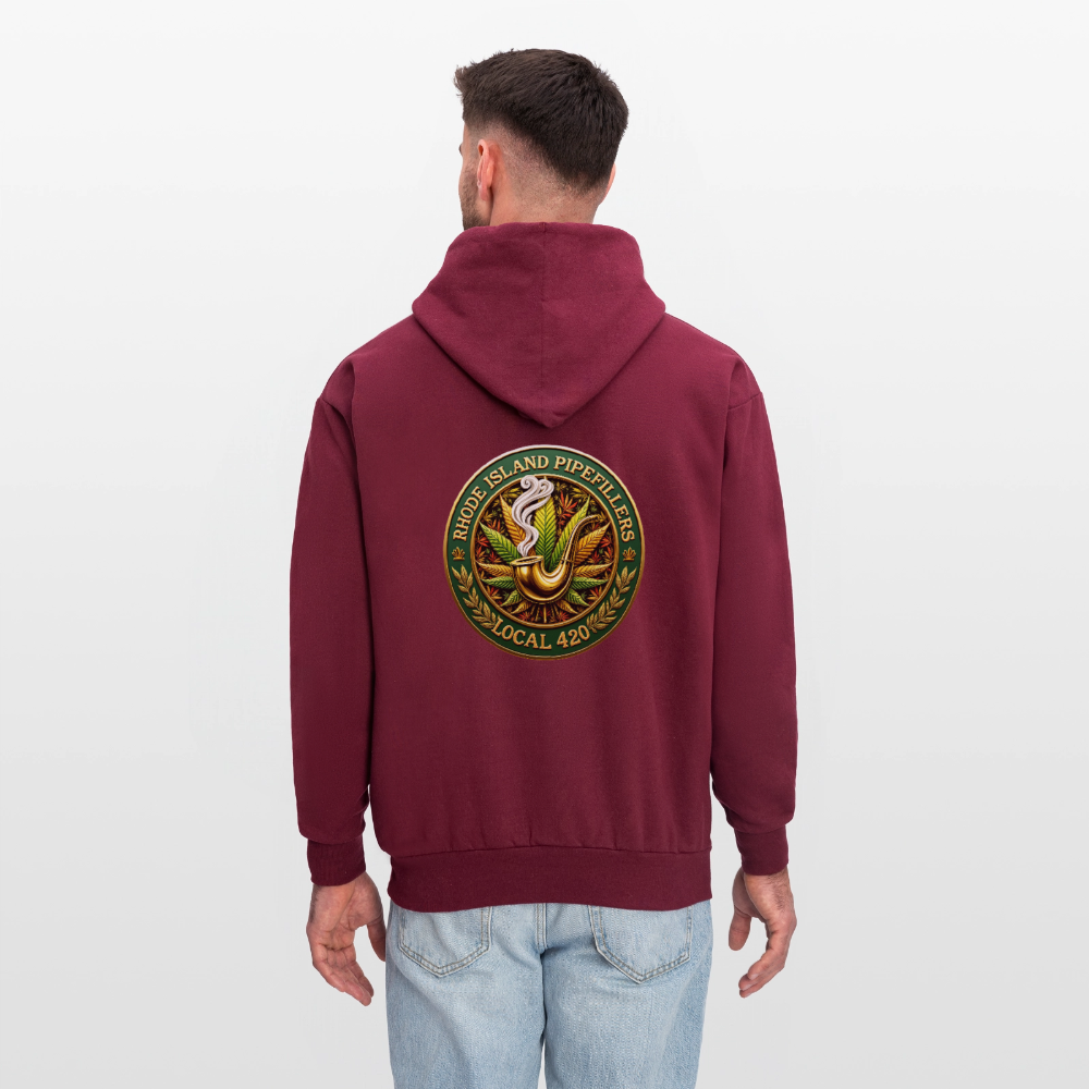 RHODE ISLAND PIPEFILLERS LOCAL 420 F/B DESIGNS Men's Hoodie - burgundy