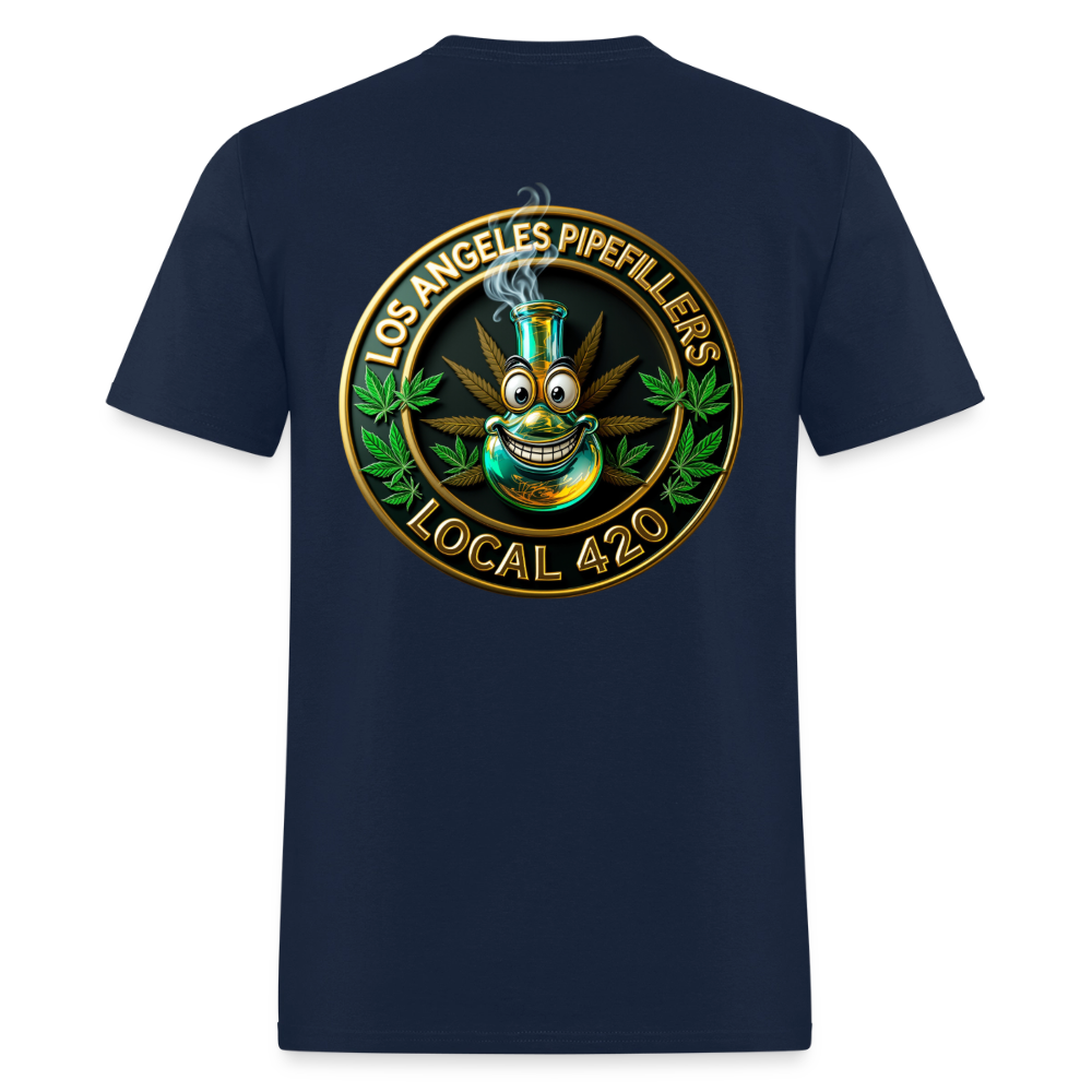 LOS ANGELES PIPEFILLERS LOCAL 420 F/B DESIGNS Men's T-Shirt - navy