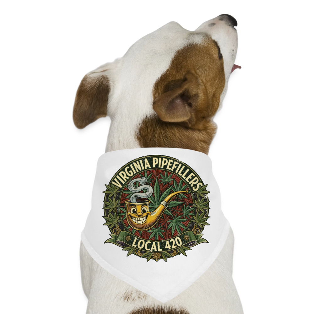 VIRGINIA PIPEFILLERS LOCL 420 Union Dog Bandana - white