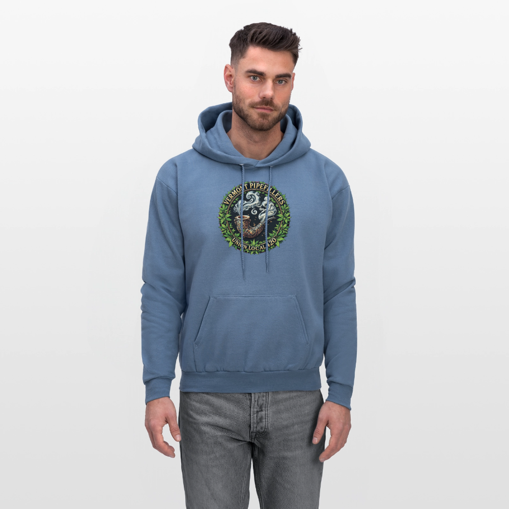 VERMONT PIPEFILLERS LOCAL 420 2 EMBLEM Men's Hoodie - denim blue