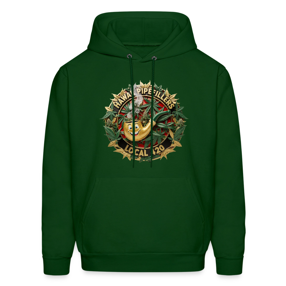 HAWAII PIPEFILLERS LOCAL 420 F/B DESIGN Men's Hoodie - forest green
