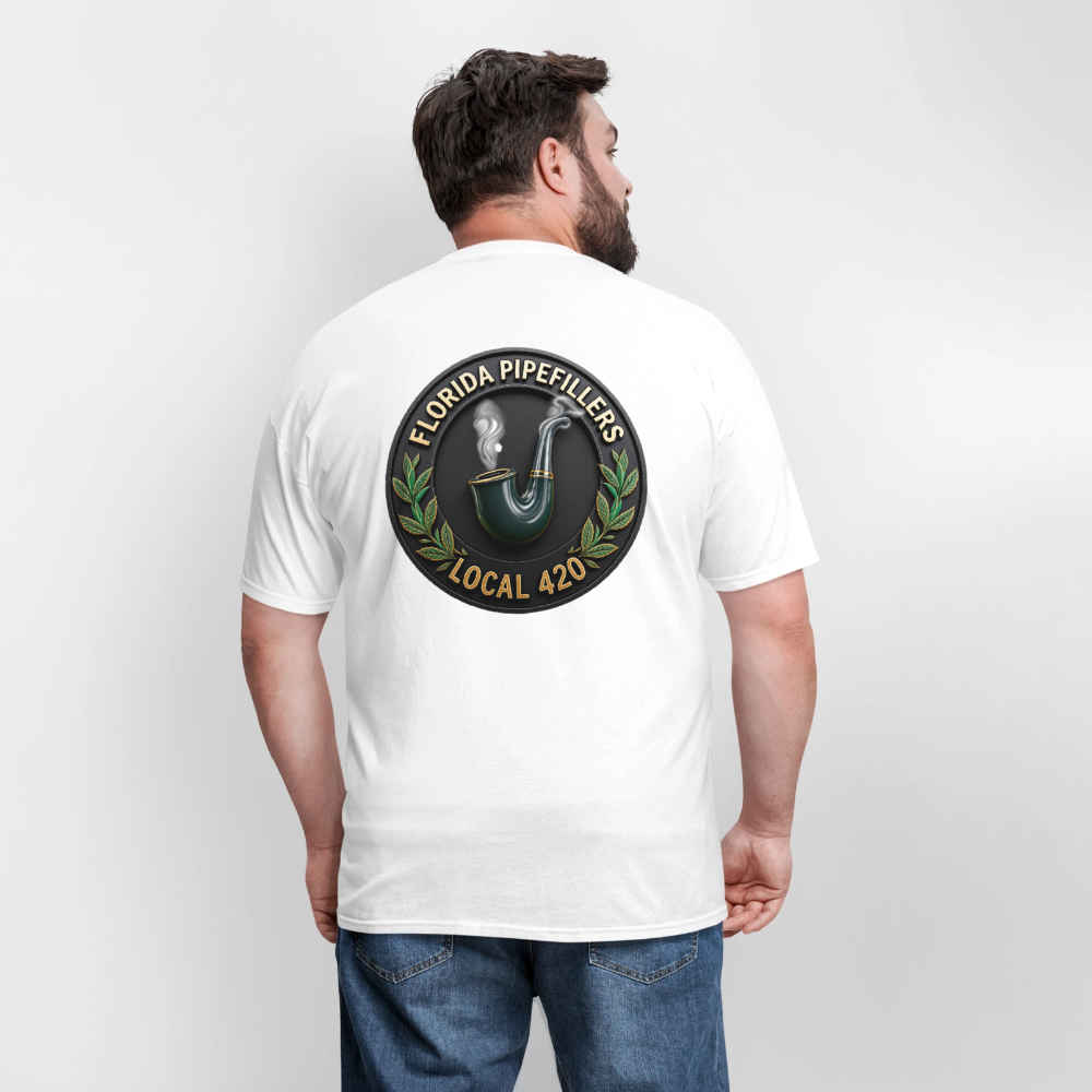 FLORIDA PIPEFILLERS LOCAL 420 F/B DESIGN Men's T-Shirt - white