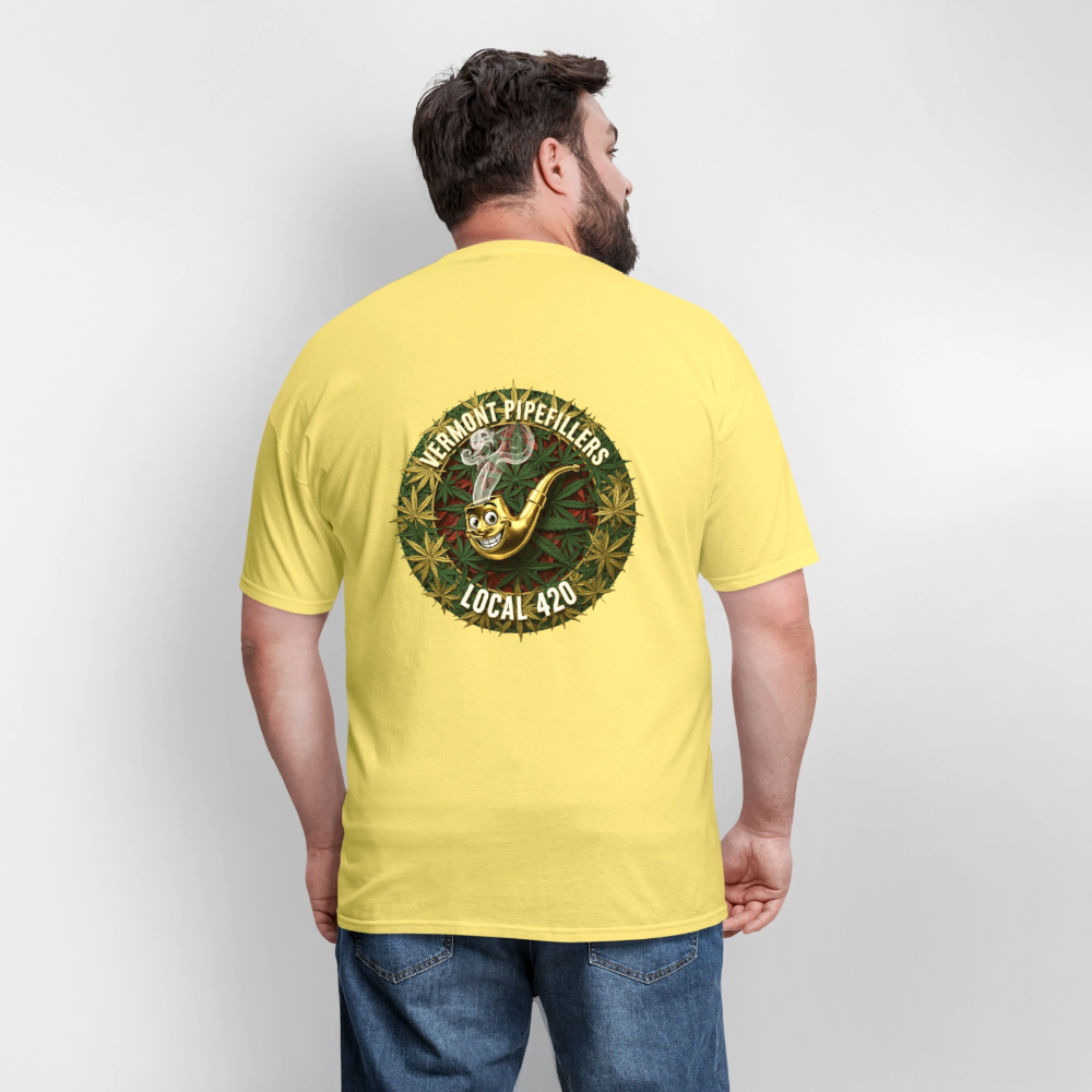 VERMONT PIPEFILLERS LOCAL 420  F/B DESIGN Men's T-Shirt - cornsilk