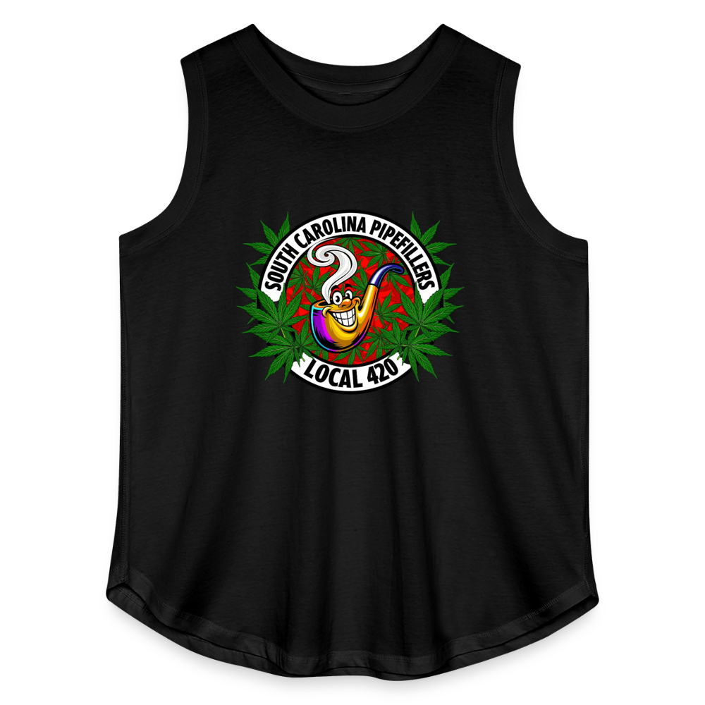 SOUTH CAROLINA PIPEFILLERS LOCAL 420 Women's Curvy Relaxed Tank Top - black