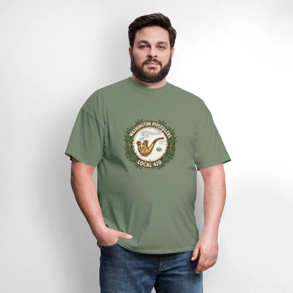 WASHINGTON PIPEFILLERS LOCAL 420 Men's T-Shirt - military green