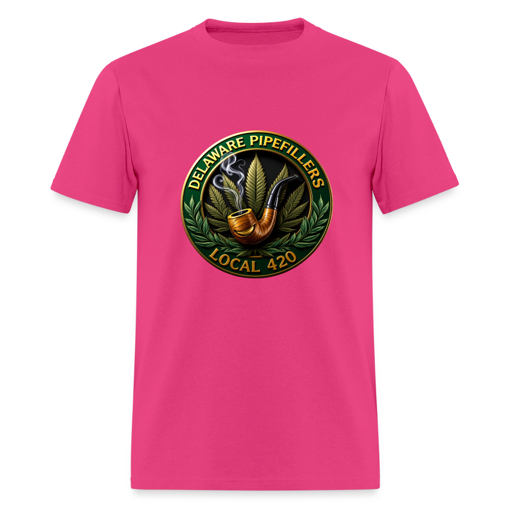 DELAWARE  PIPEFILLERS LOCAL 420 Men's T-Shirt - fuchsia