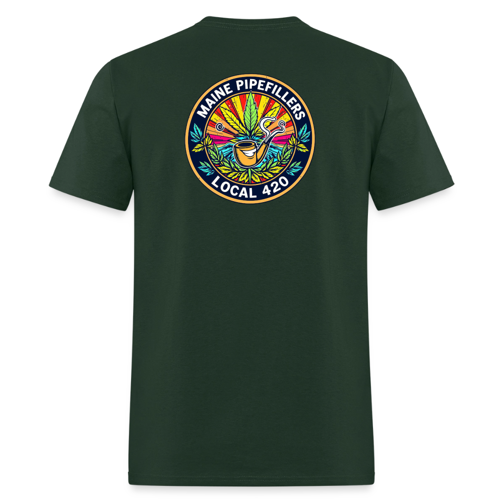 MAINE PIPEFILLERS LOCAL 420 2 EMBLEM Men's T-Shirt - forest green