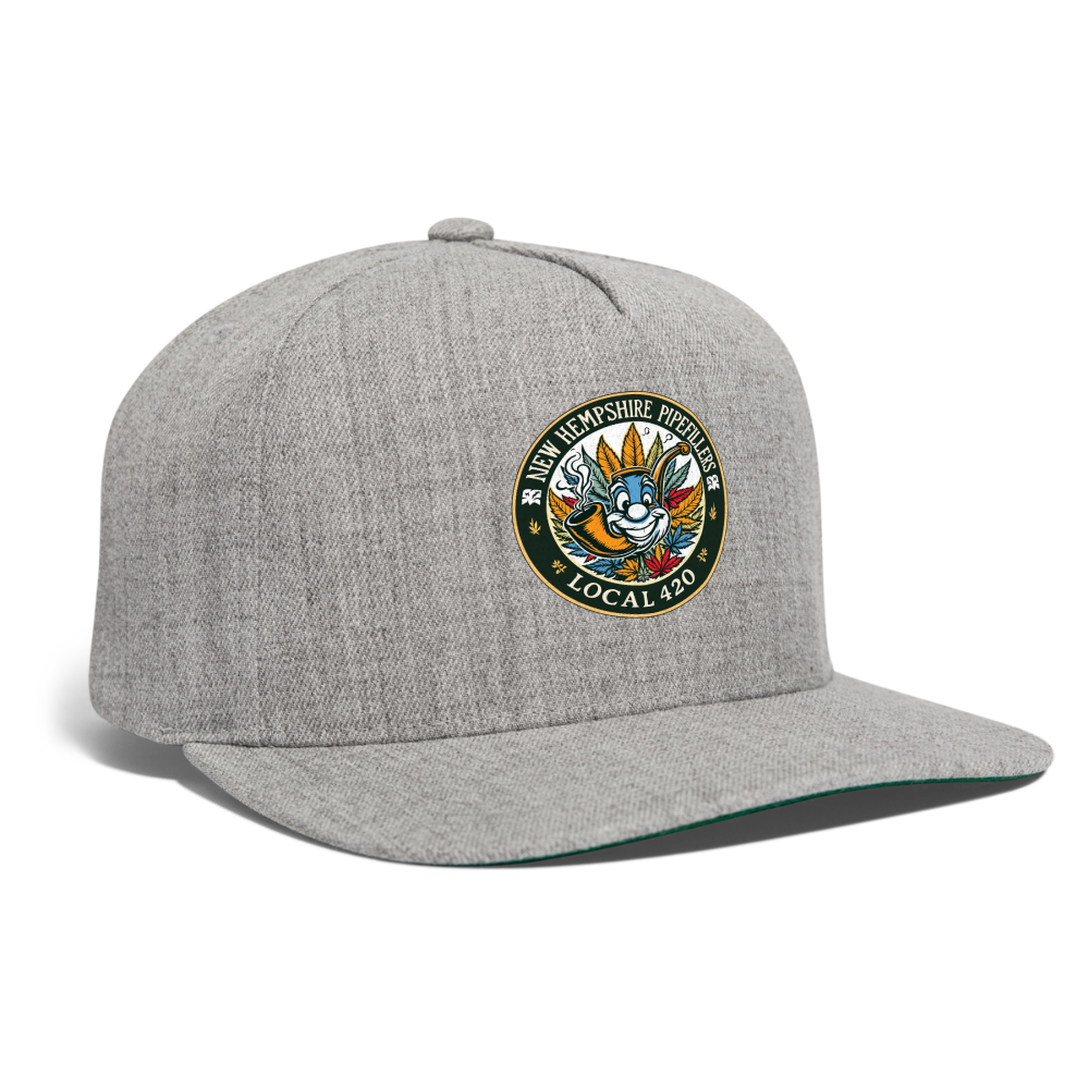 NEW HEMPSHIRE PIPEFILLERS LOCAL 420 Snapback Baseball Cap - heather gray