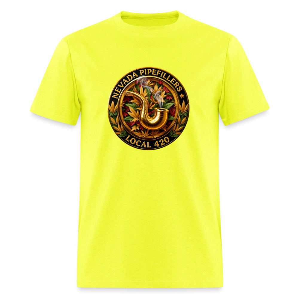 NEVADA PIPEFILLERS LOCAL 420 F/B DESIGN Men's T-Shirt - safety green