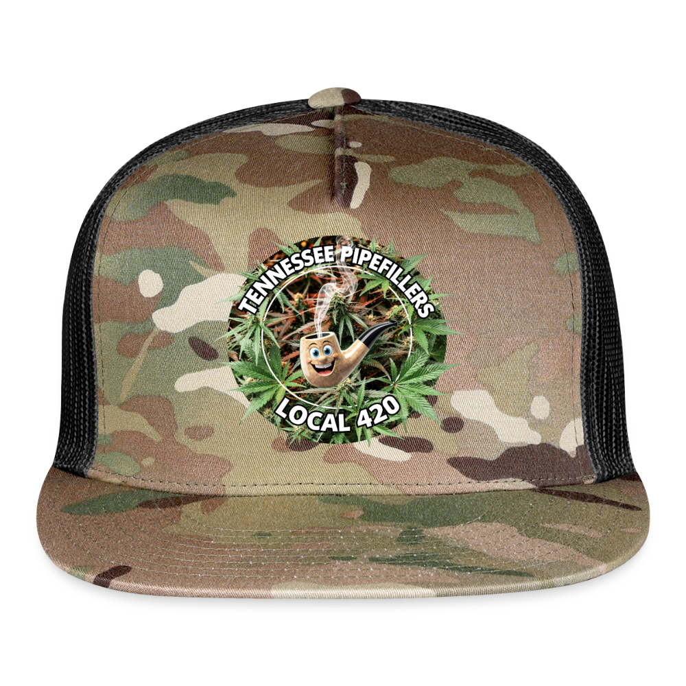 TENNESSEE PIPEFILLERS LOCAL 420 Trucker Hat CAMO Trucker Hat - MultiCam\black