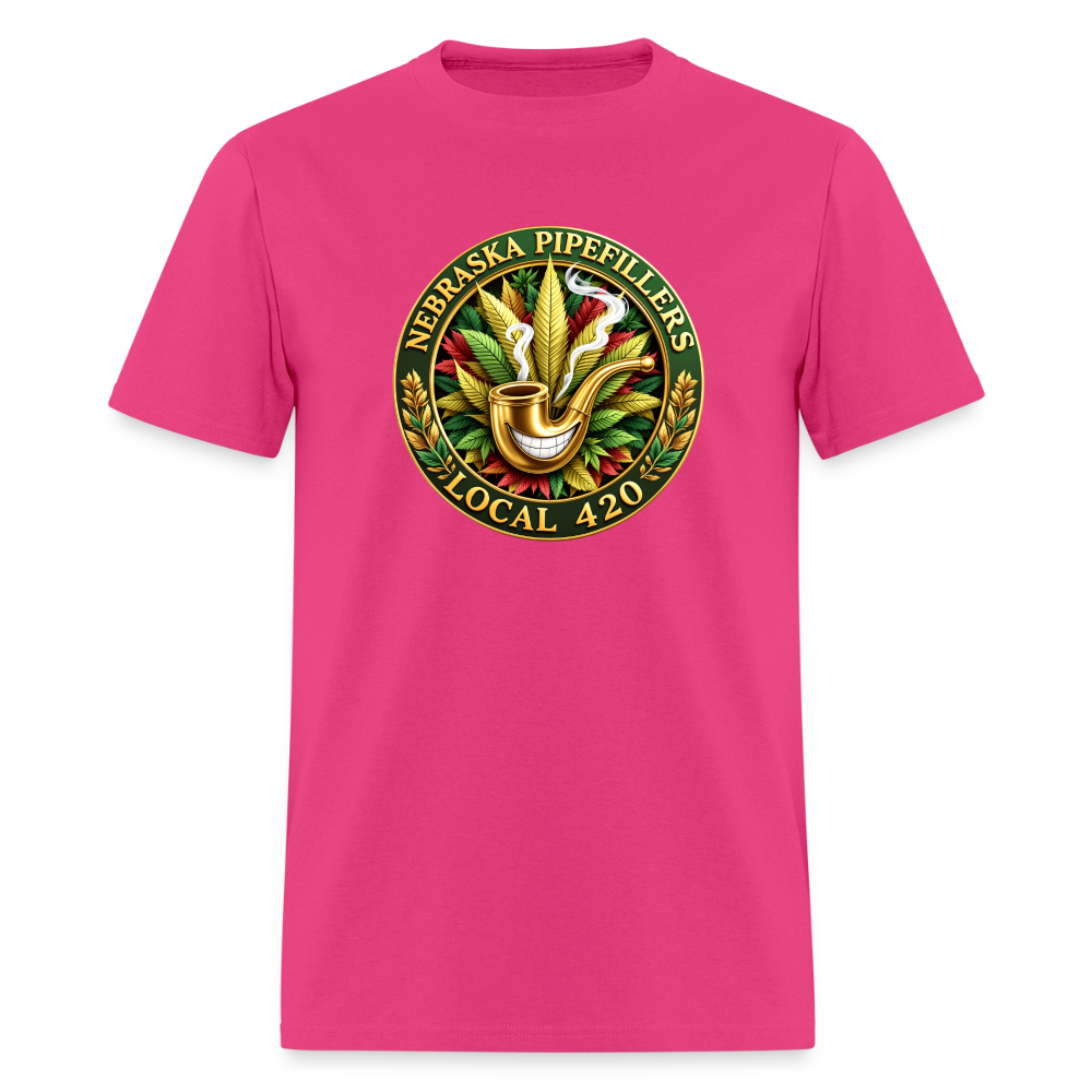 NEBRASKA PIPEFILLERS LOCAL 420 F/B DESIGNS Men's T-Shirt - fuchsia