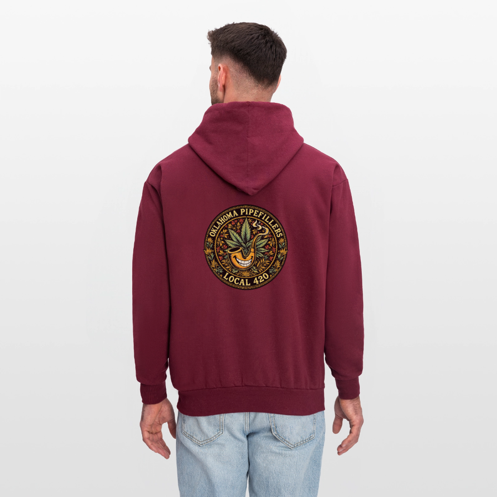 OKLAHOMA PIPEFILLERS LOCAL 420  F/B DESIGNS Men's Hoodie - burgundy
