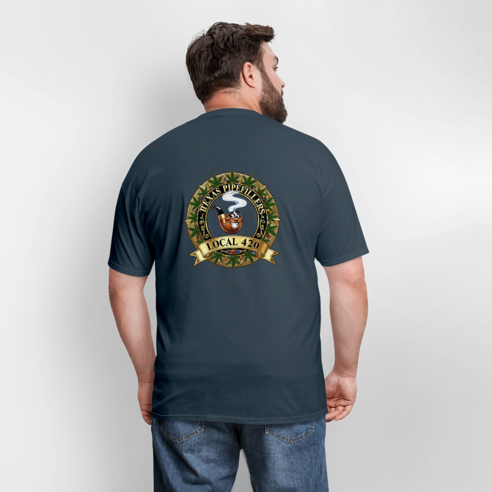 TEXAS PIPEFILLERS LOCAL 420 F/B DESIGN Men's T-Shirt -  blue dusk
