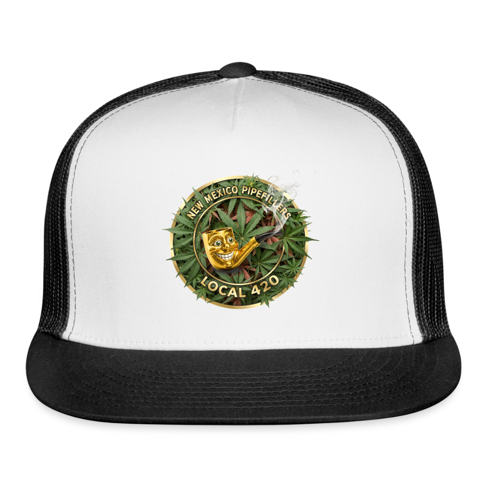 NEW MEXICO PIPEFILLERS LOCAL 420 Trucker Hat - white/black