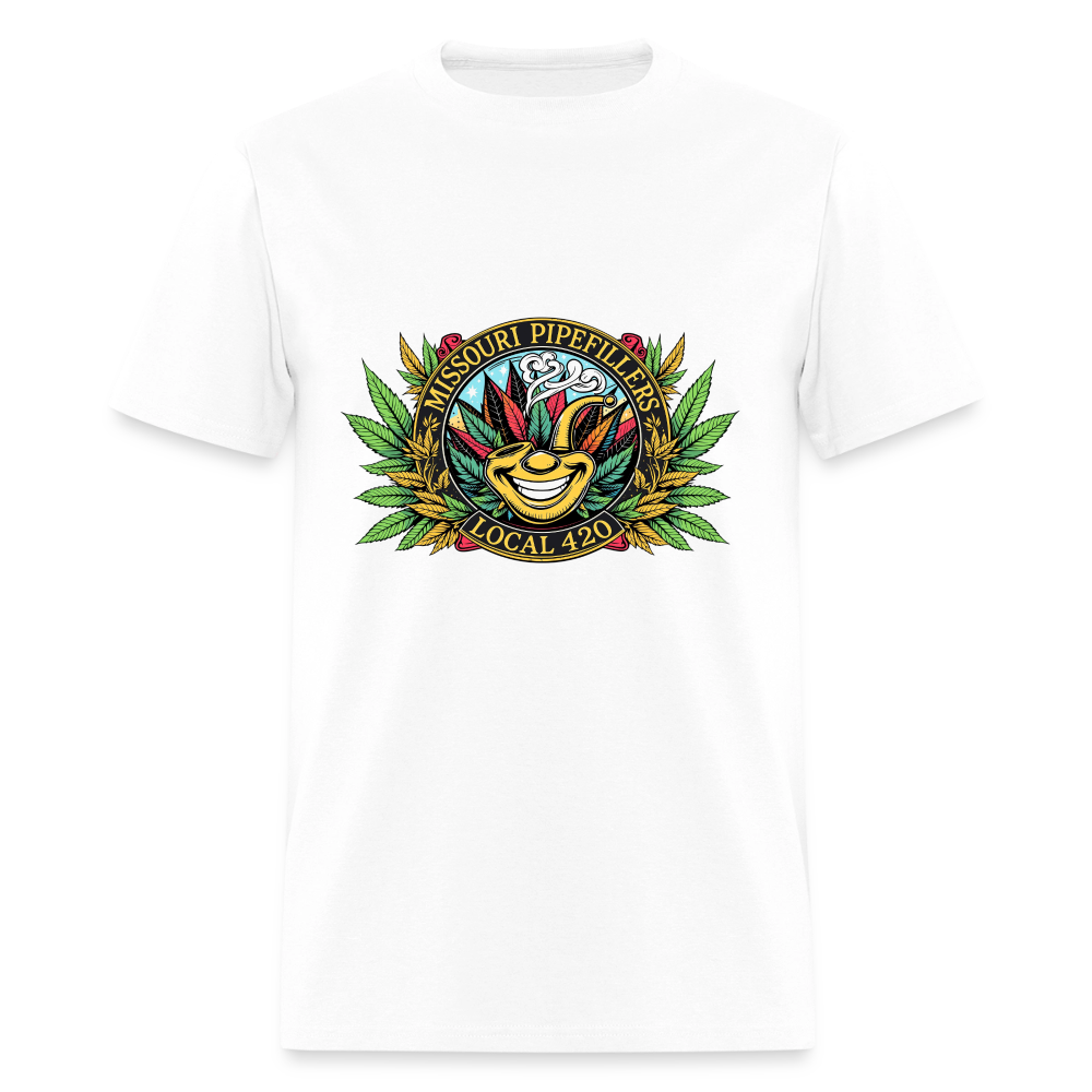 MISSOURI PIPEFILLERS LOCAL 420  F/B DESIGNS  Men's T-Shirt - white