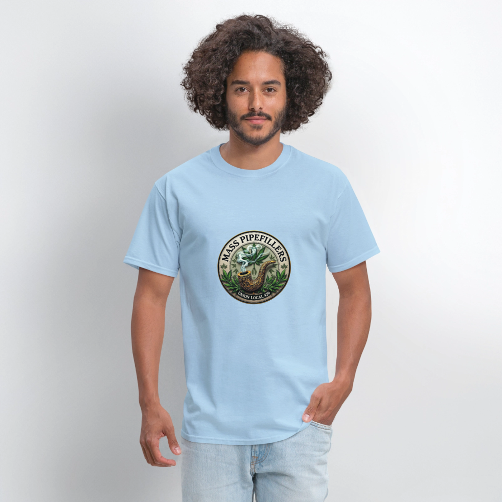 MASS PIPEFILLERS UNION LOCAL 420 Men's T-Shirt - powder blue